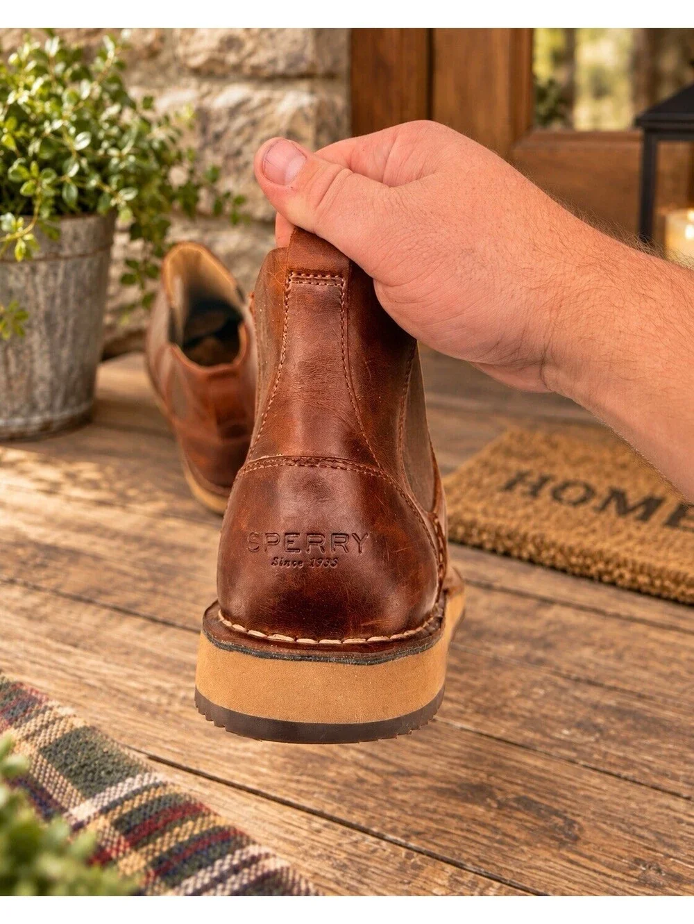 Sperry Top-Sider Chelsea Boots Mens 11.5 Brown Leather STS16041 Heritage Pull On